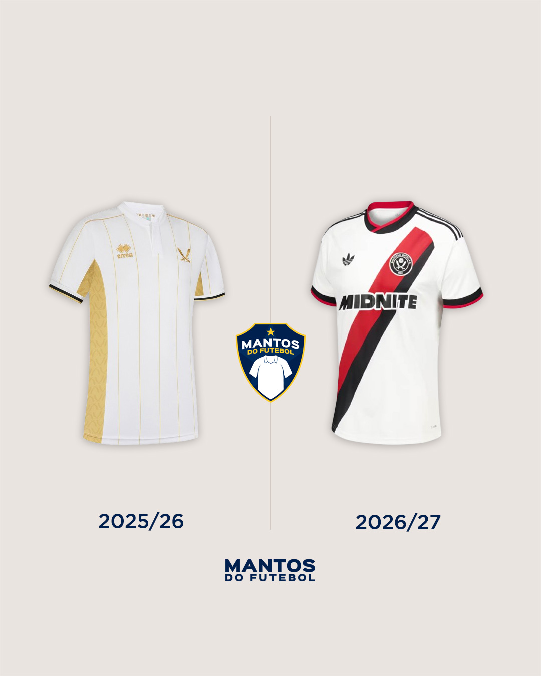 Camisa reserva do Sheffield United 2026-2027 adidas Antes x Depois