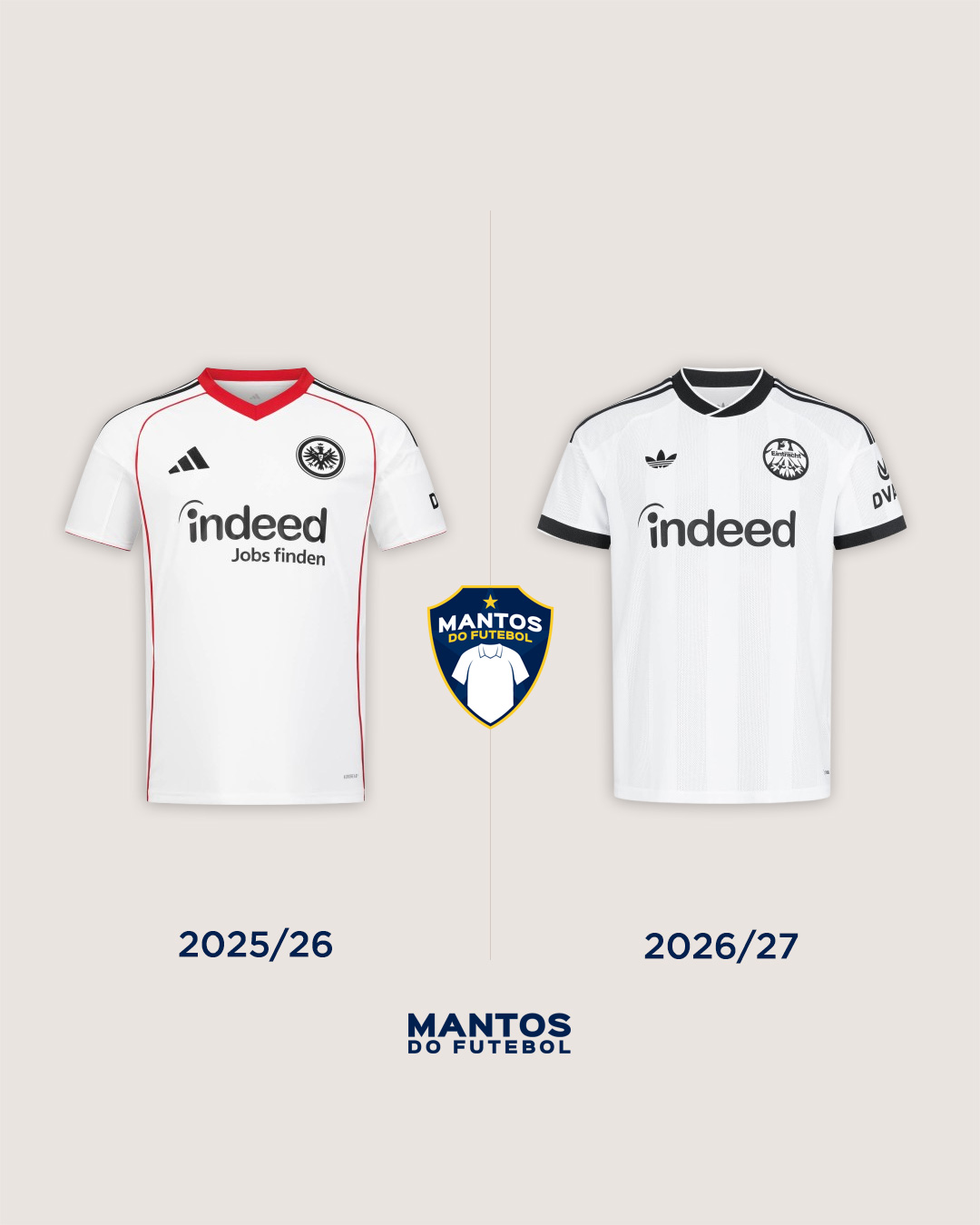 Camisa reserva do Eintracht Frankfurt 2026-2027 adidas Antes x Depois