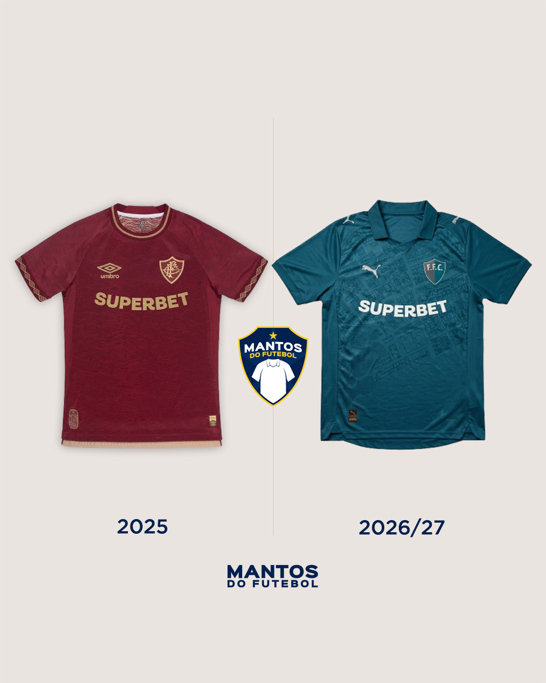 Terceira camisa do Fluminense 2026-2027 PUMA Antes x Depois