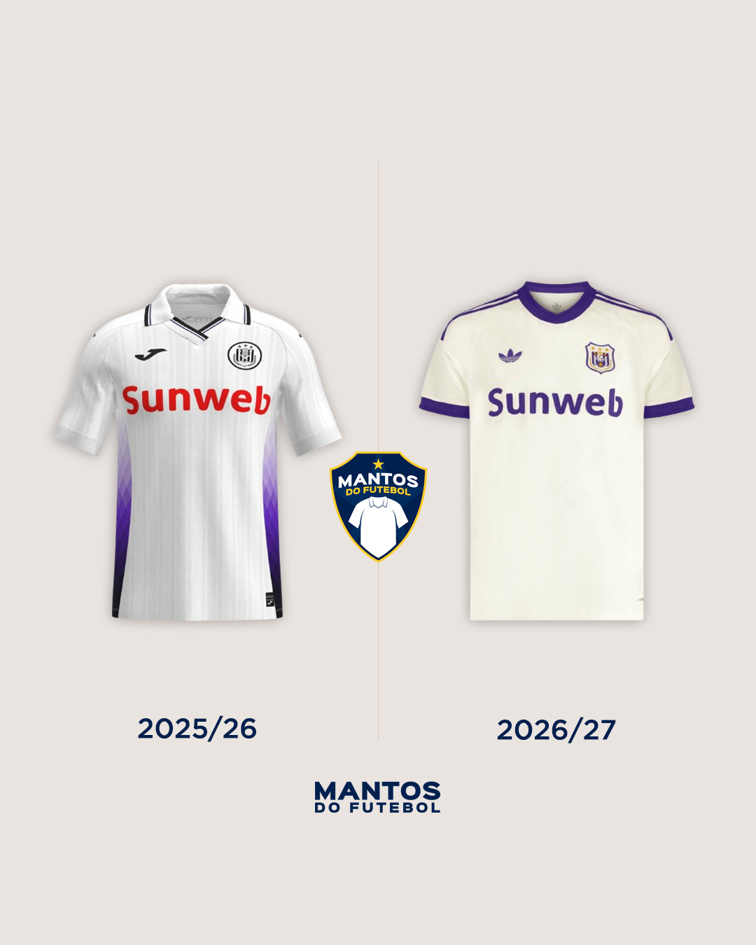 Camisa reserva do Anderlecht 2026-2027 adidas Antes x Depois
