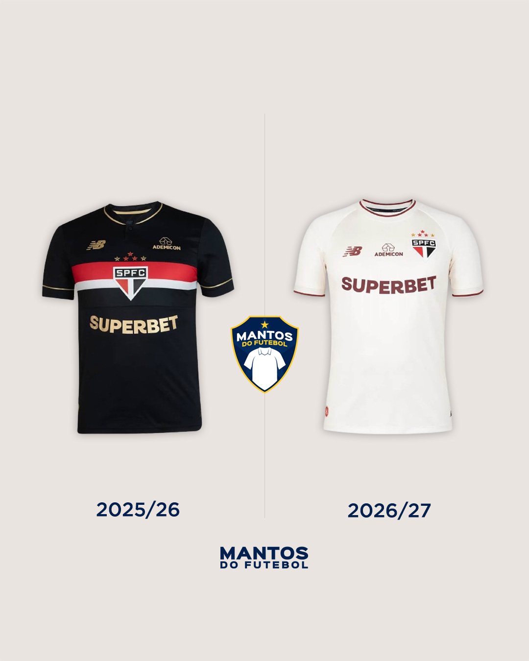 Terceira camisa do São Paulo FC 2026-2027 New Balance Antes x Depois