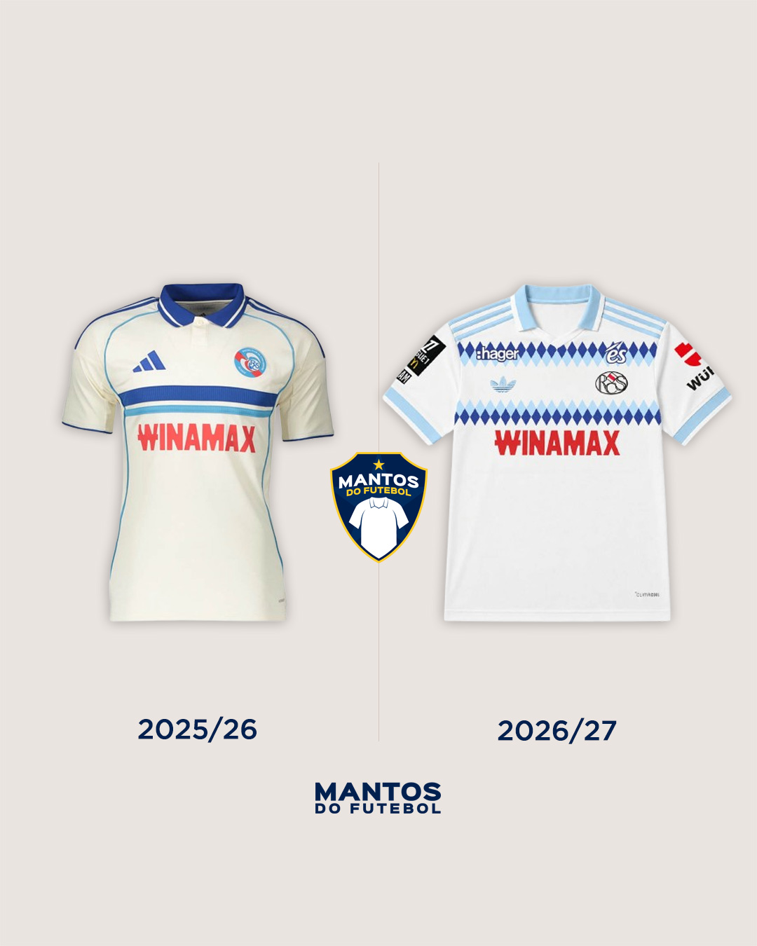 Camisa reserva do Racing Strasbourg 2026-2027 adidas Antes x Depois