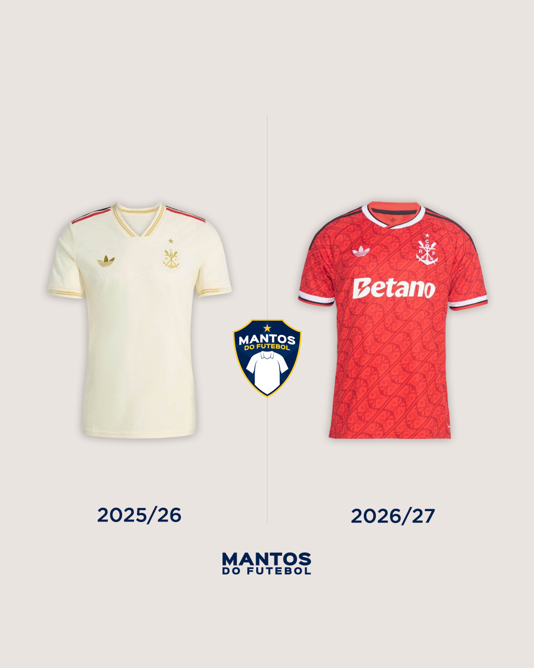 Terceira camisa do Flamengo 2026-2027 adidas Antes x Depois