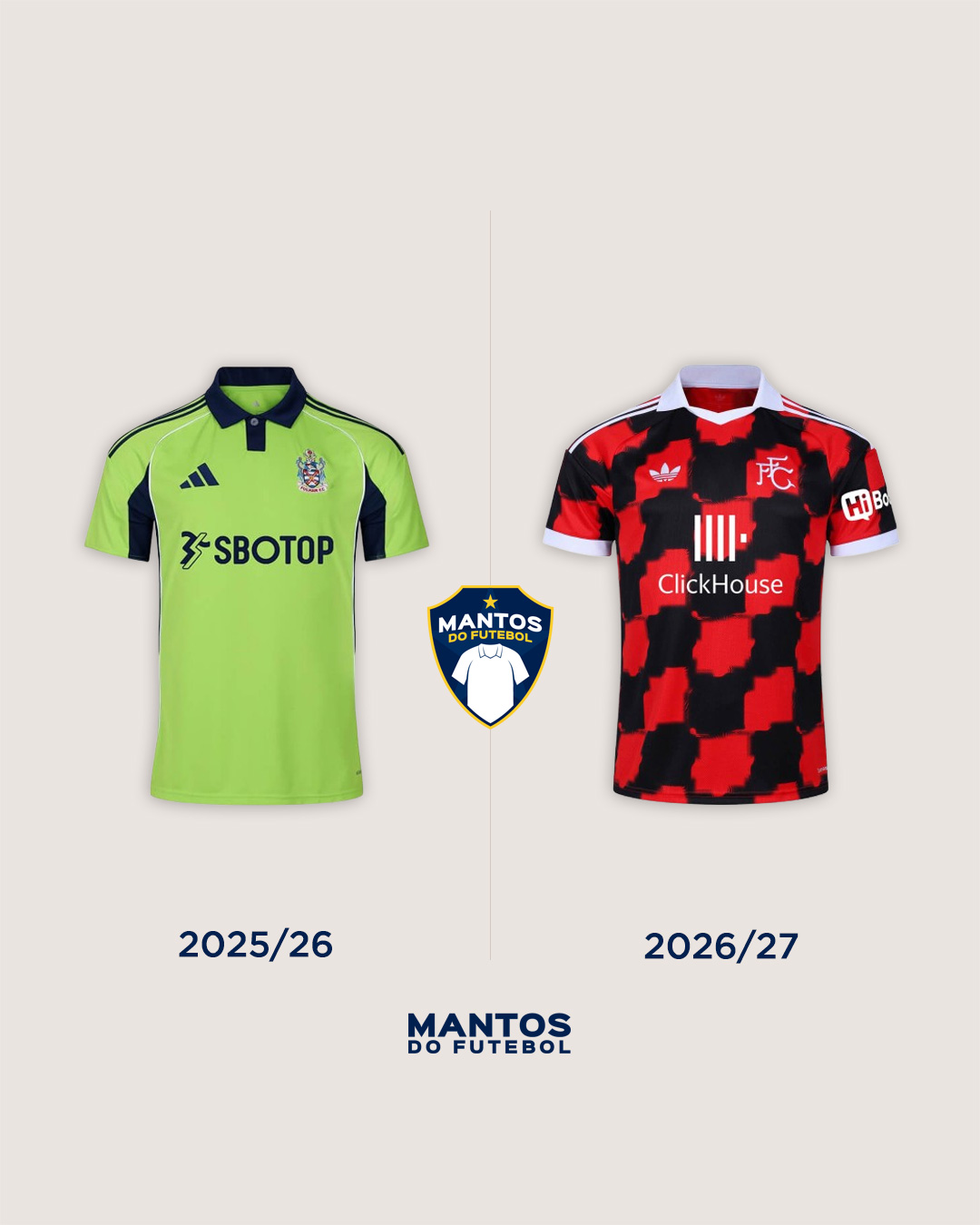 Camisa reserva do Fulham 2026-2027 adidas Antes x Depois