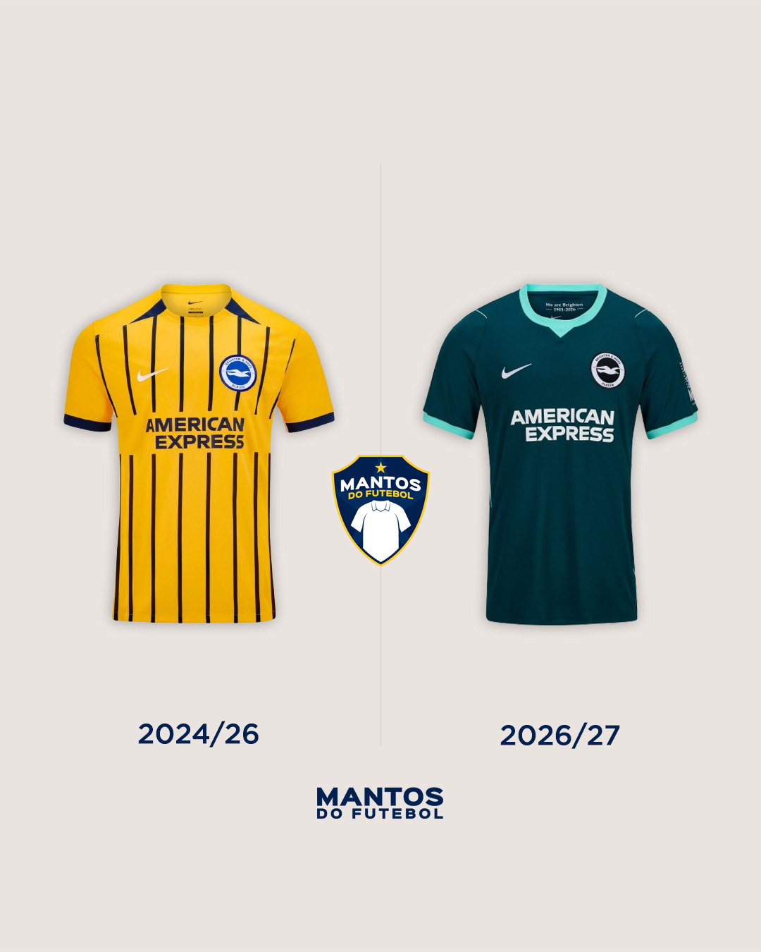 terceira camisa brighton 2026-2027 nike ANtes x Depois