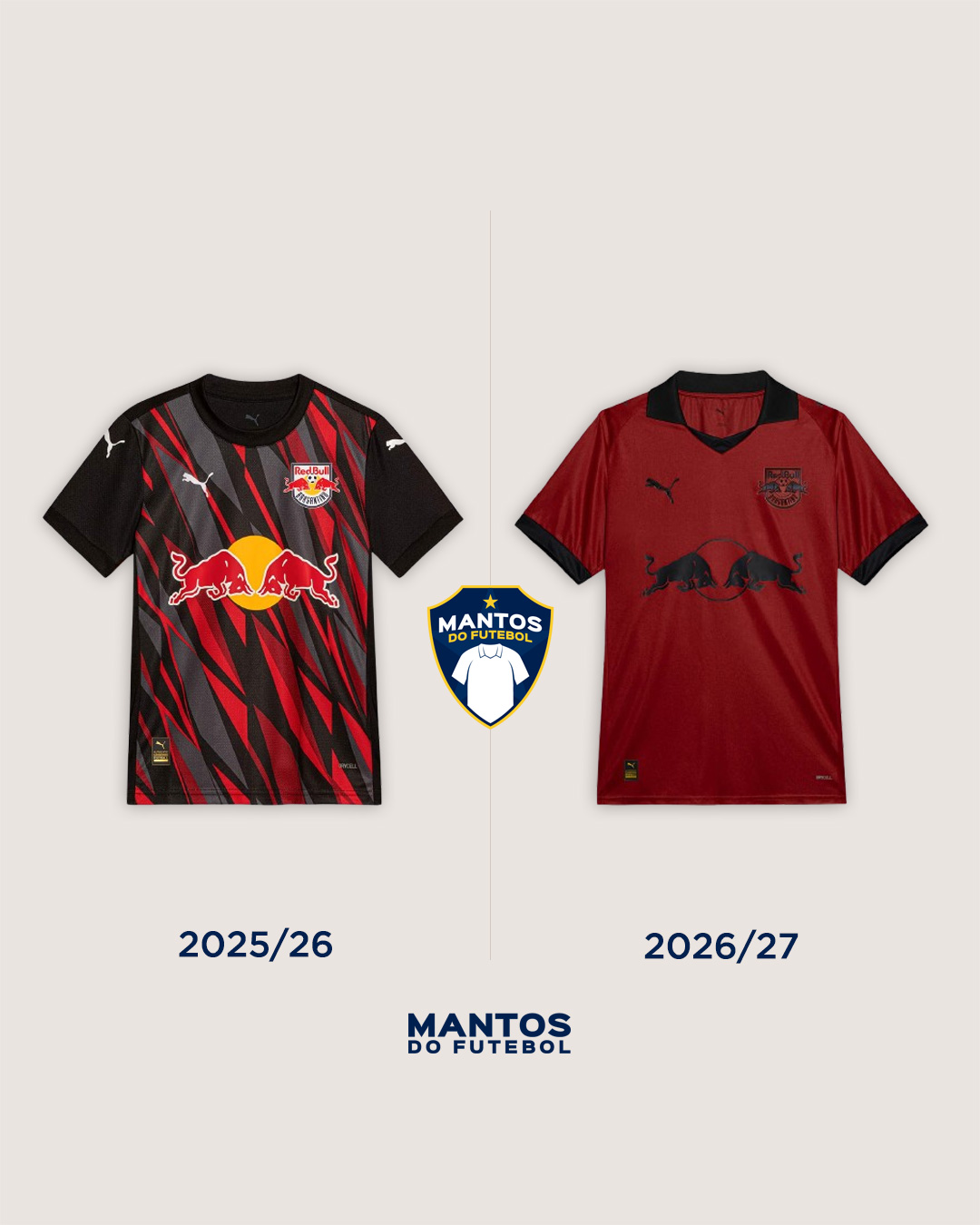 Terceira camisa do Red Bull Bragantino 2026-2027 PUMA Antes x Depois