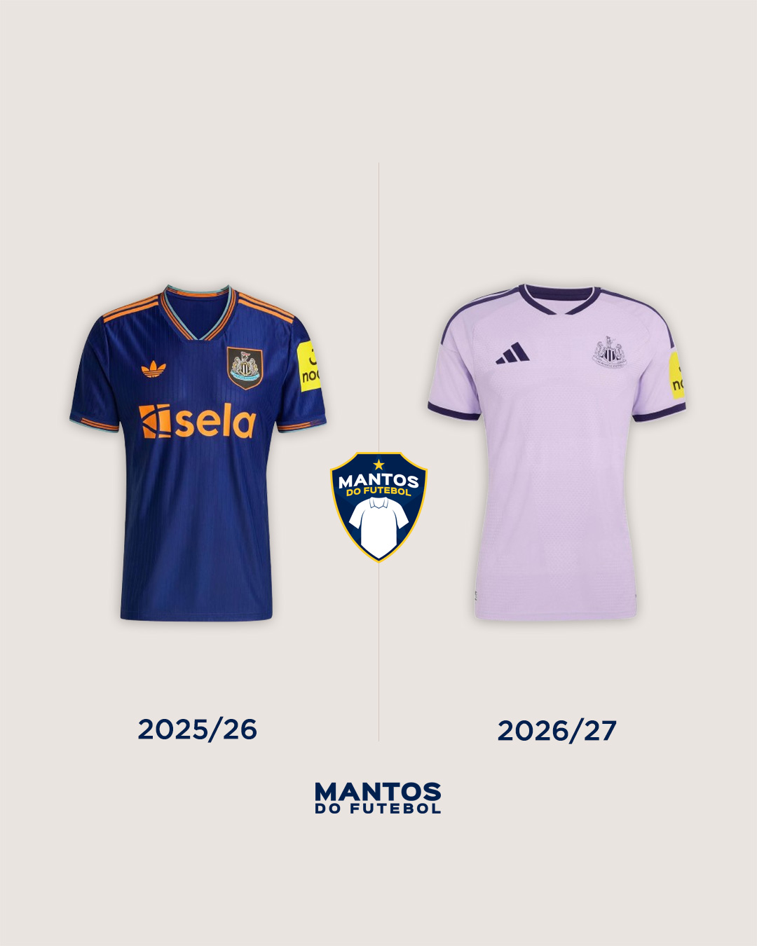 Terceira camisa do Newcastle United 2026-2027 adidas Antes x Depois