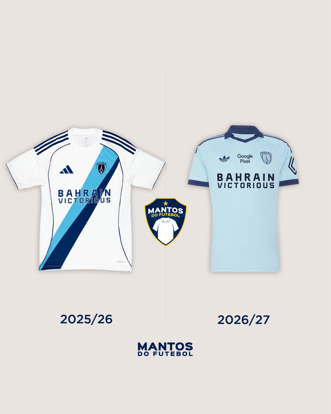 camisa reserva do paris fc 2026-2027 adidas ANtes x Depois