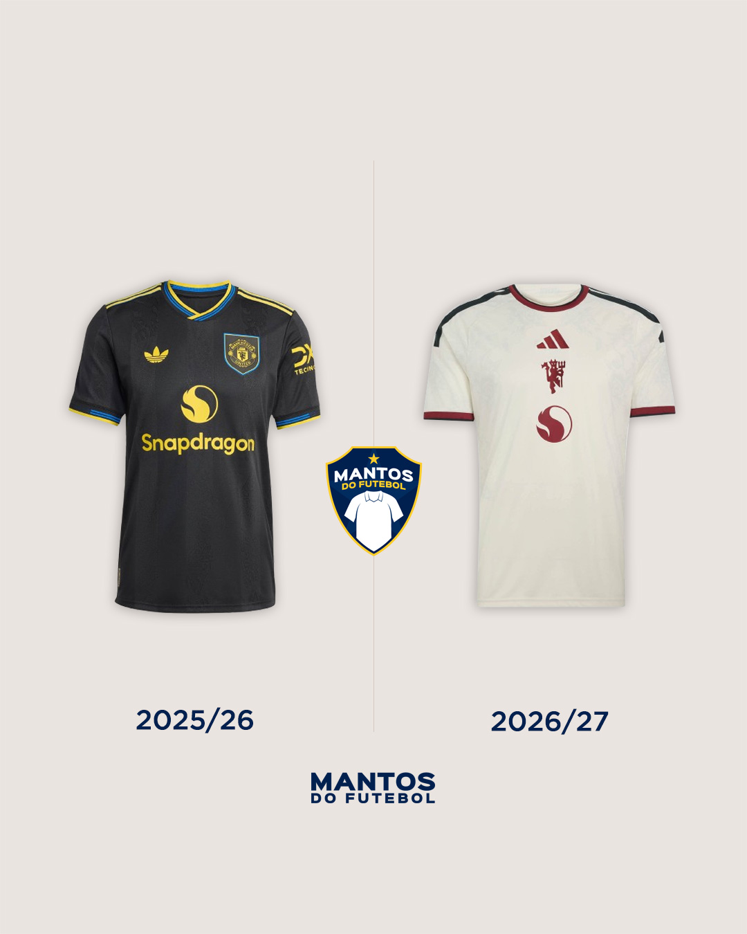 Terceira camisa do Manchester United 2026-2027 adidas Antes x Depois