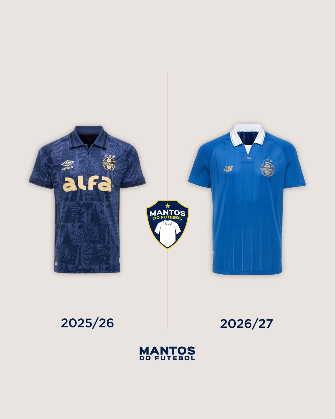 Terceira camisa do Grêmio 2026-2027 New Balance Antes x Depois