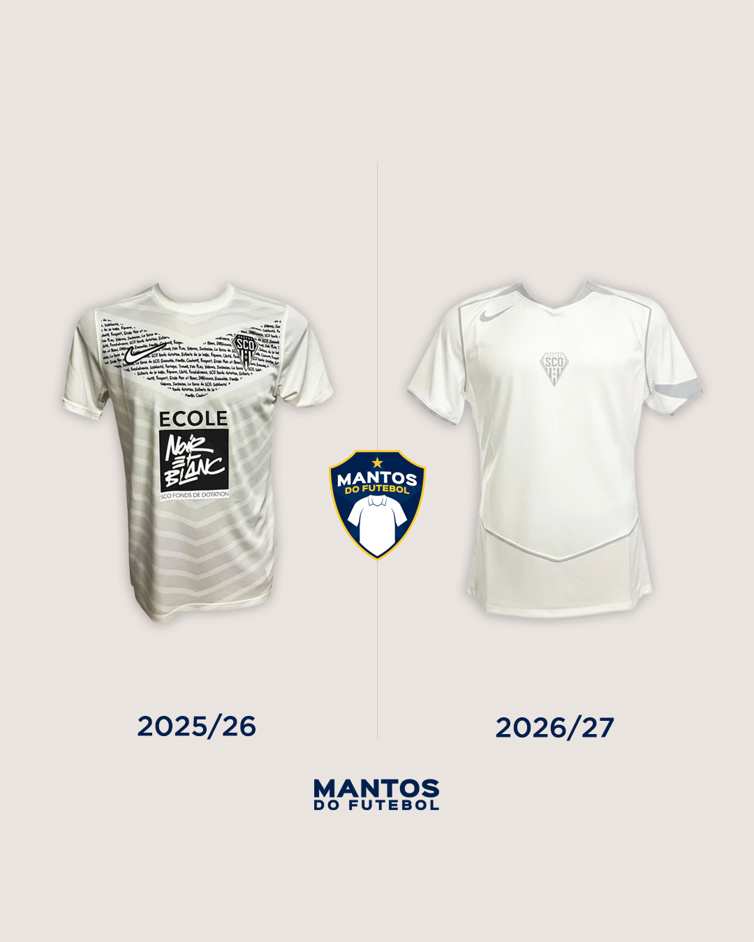 Camisa reserva do Angers SCO 2026-2027 Nike Antes x Depois
