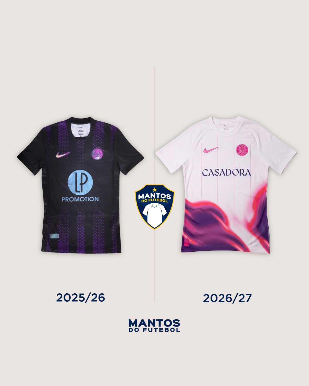 Camisa reserva do Toulouse FC 2026-2027 Nike kit Antes x Depois