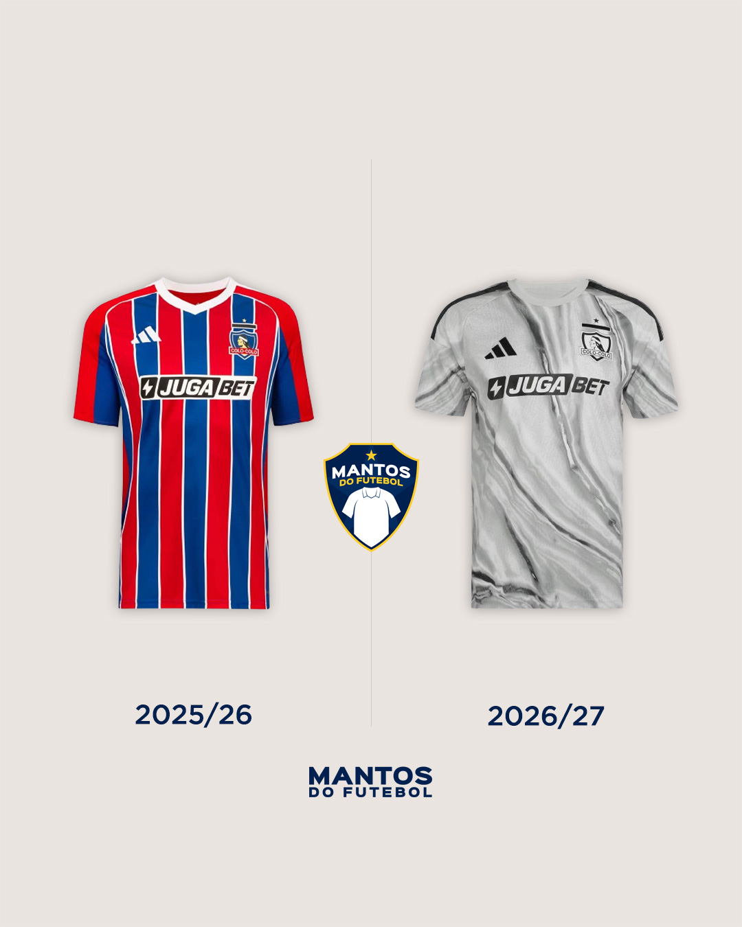 Terceira camisa do Colo-Colo 2026-2027 adidas Antes x Depois