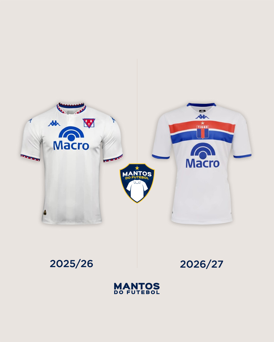 camisas ca tigre 2026-2027 kappa Antes x Depois