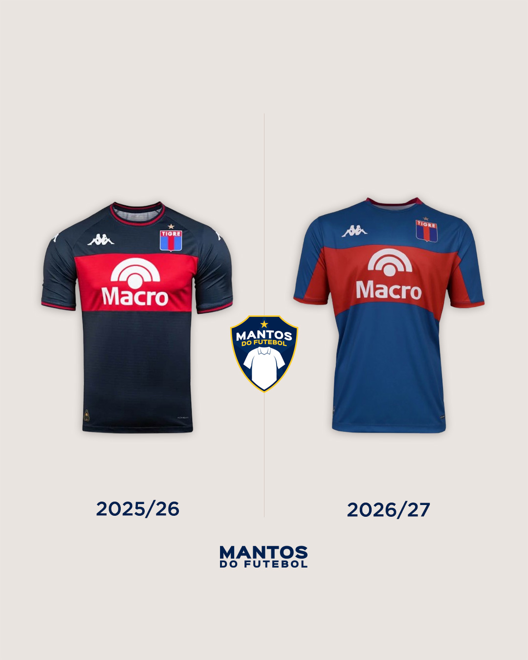 camisas ca tigre 2026-2027 kappa Antes x Depois