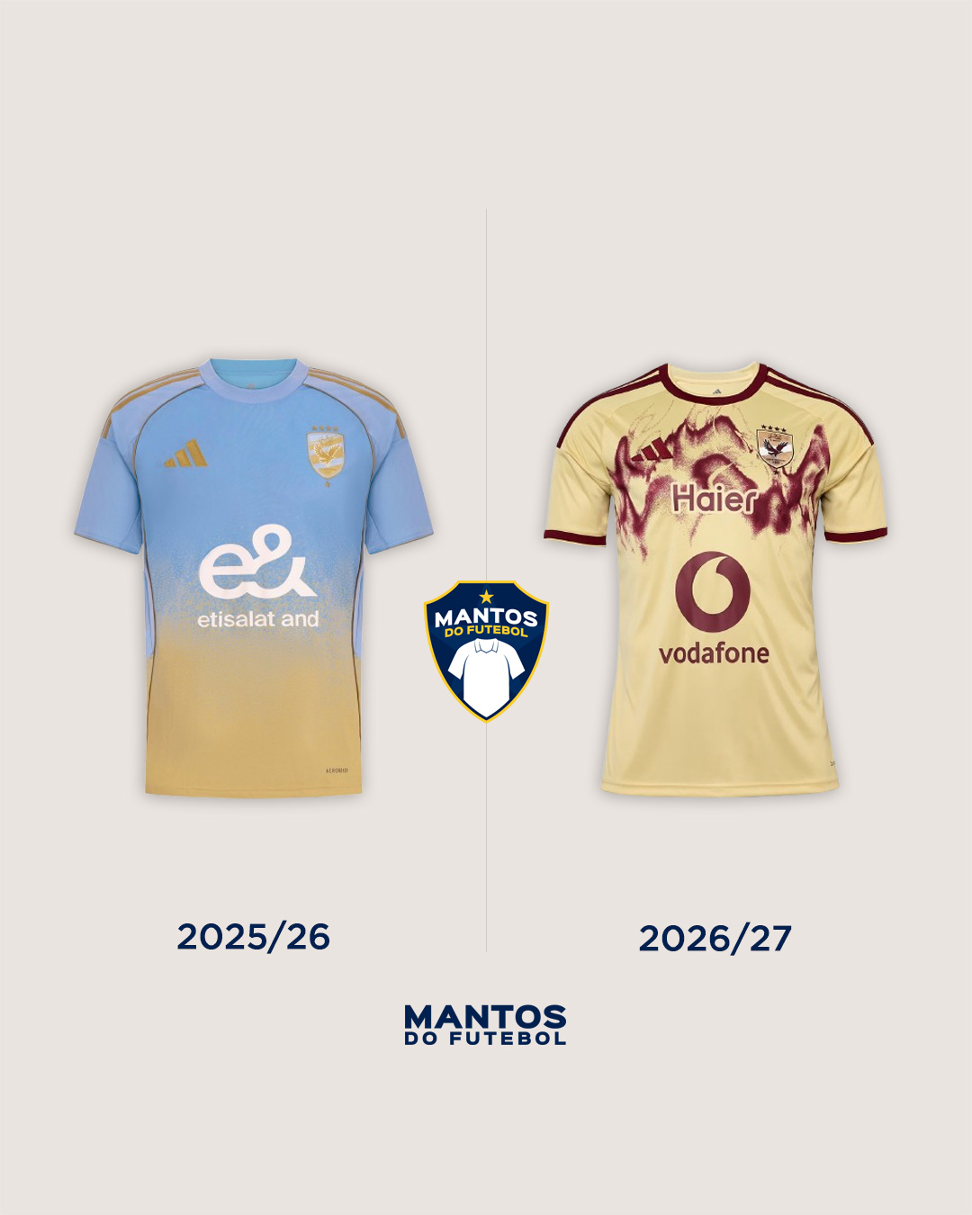 Terceira camisa al ahly 2026-2027 adidas Antes x Depois