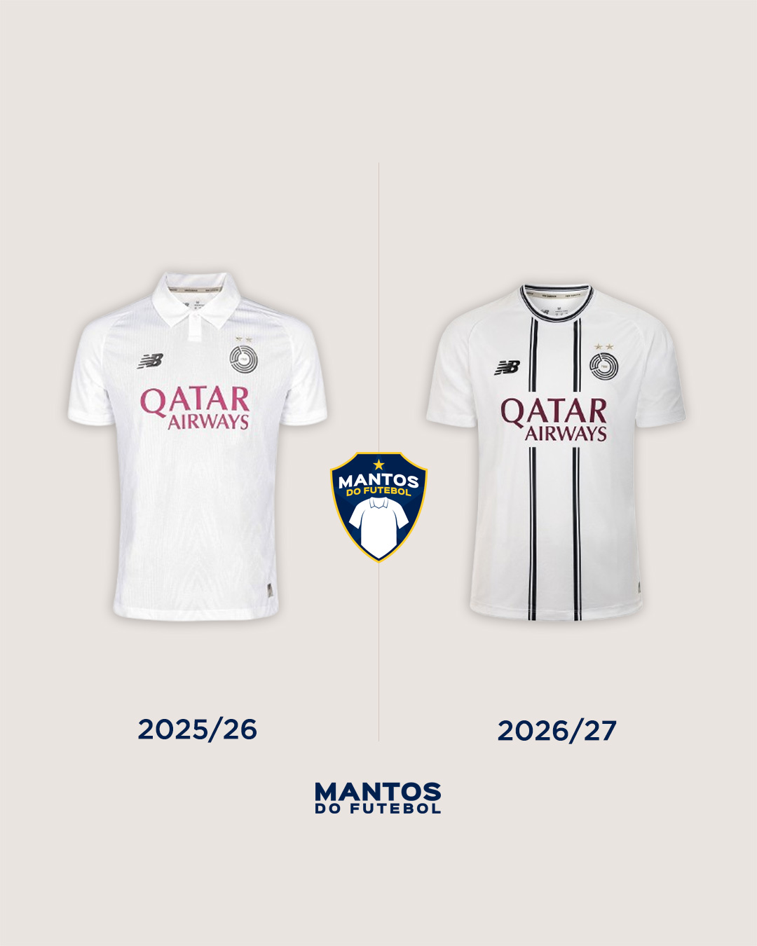 Camisa titular al-sadd 2026-2027 new balance Antes x Depois