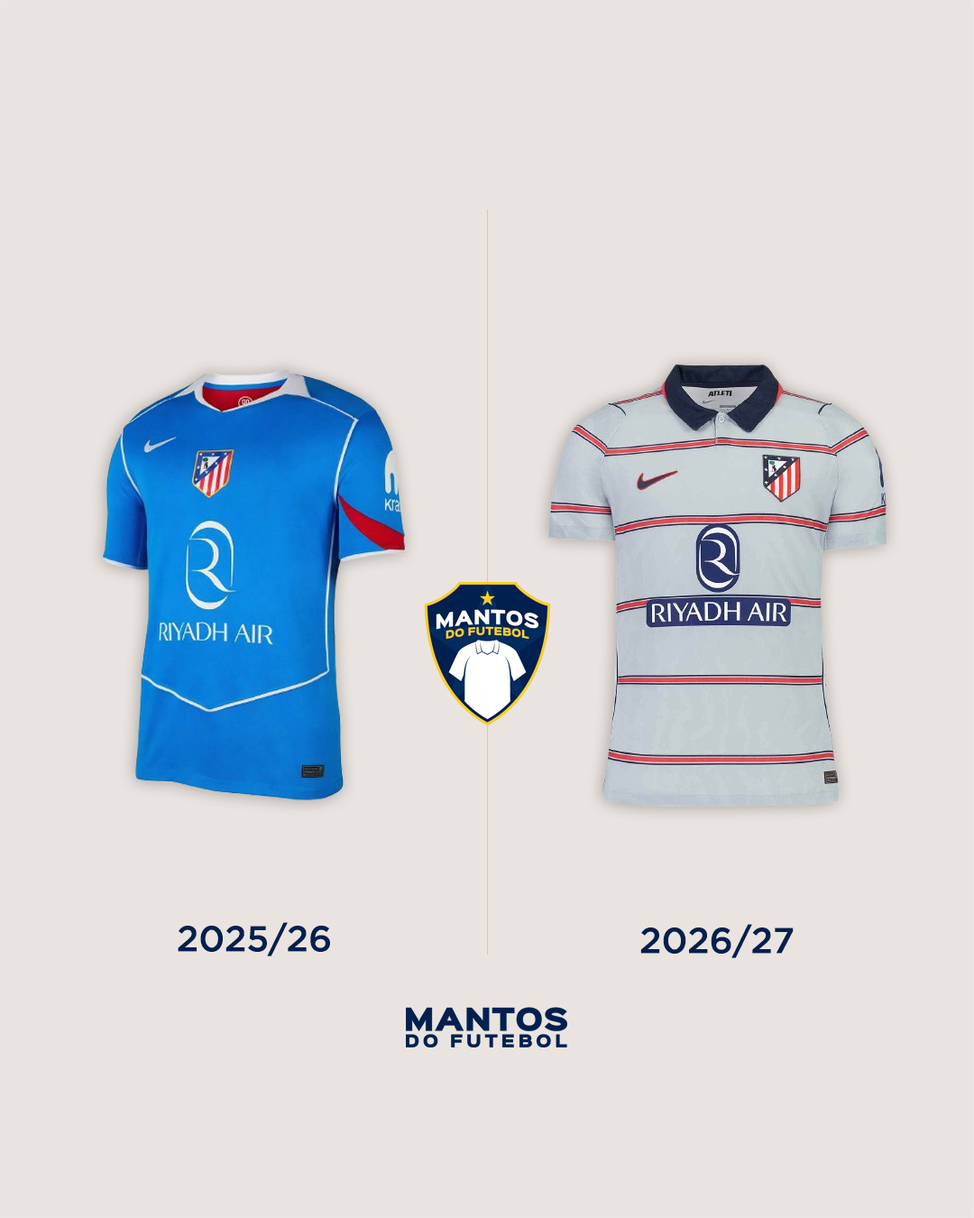 Terceira camisa do Atlético de Madrid 2026-2027 Nike Antes x Depois