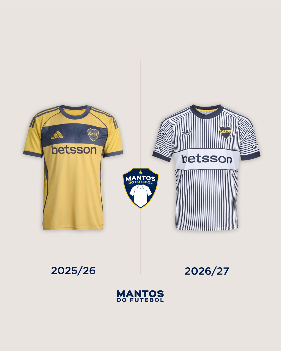Camisa reserva do Boca Juniors 2026-2027 adidas Antes x Depois