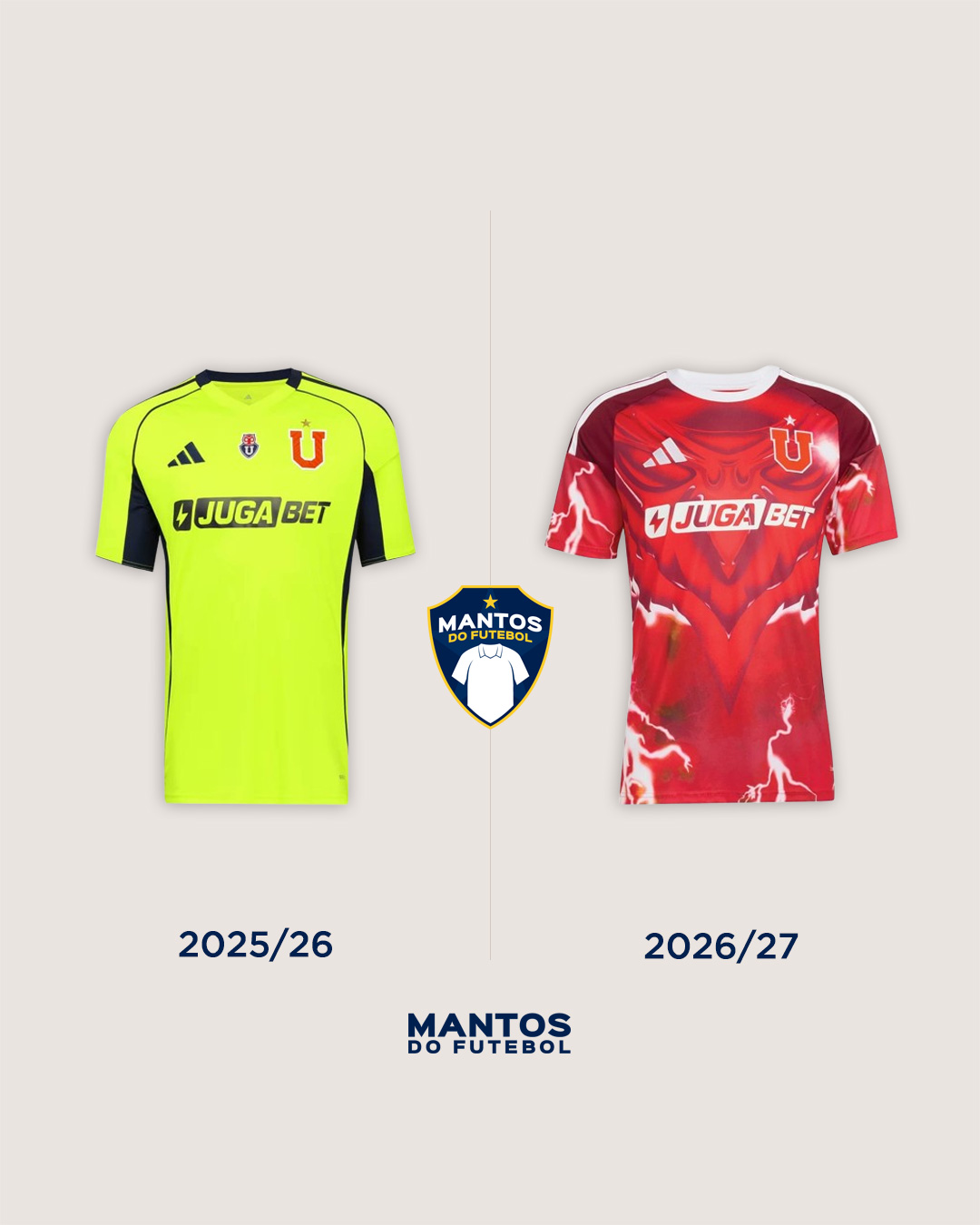 terceira camisa unviersidad de chile 2026-2027 adidas Antes x Depois