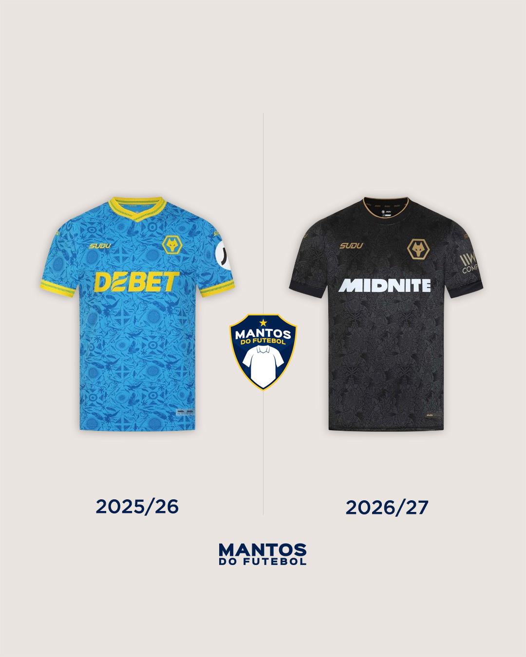 terceira camisa do wolverhampton 2026-2027 sudu Antes x Depois
