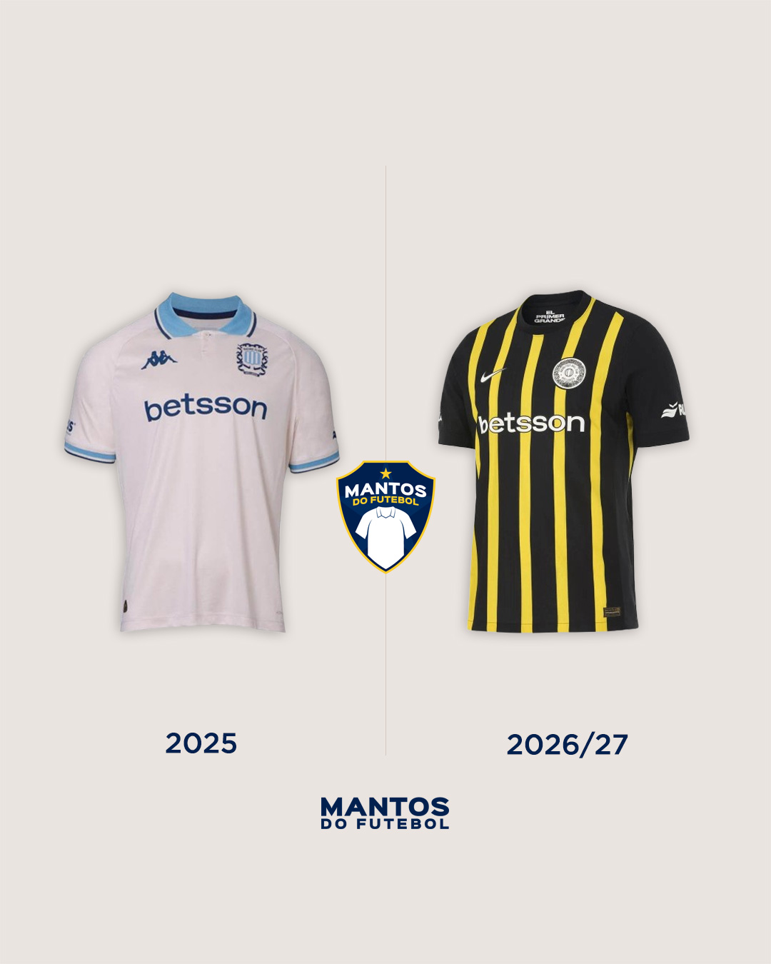 Terceira camisa do Racing Club 2026-2027 Nike Antes x Depois