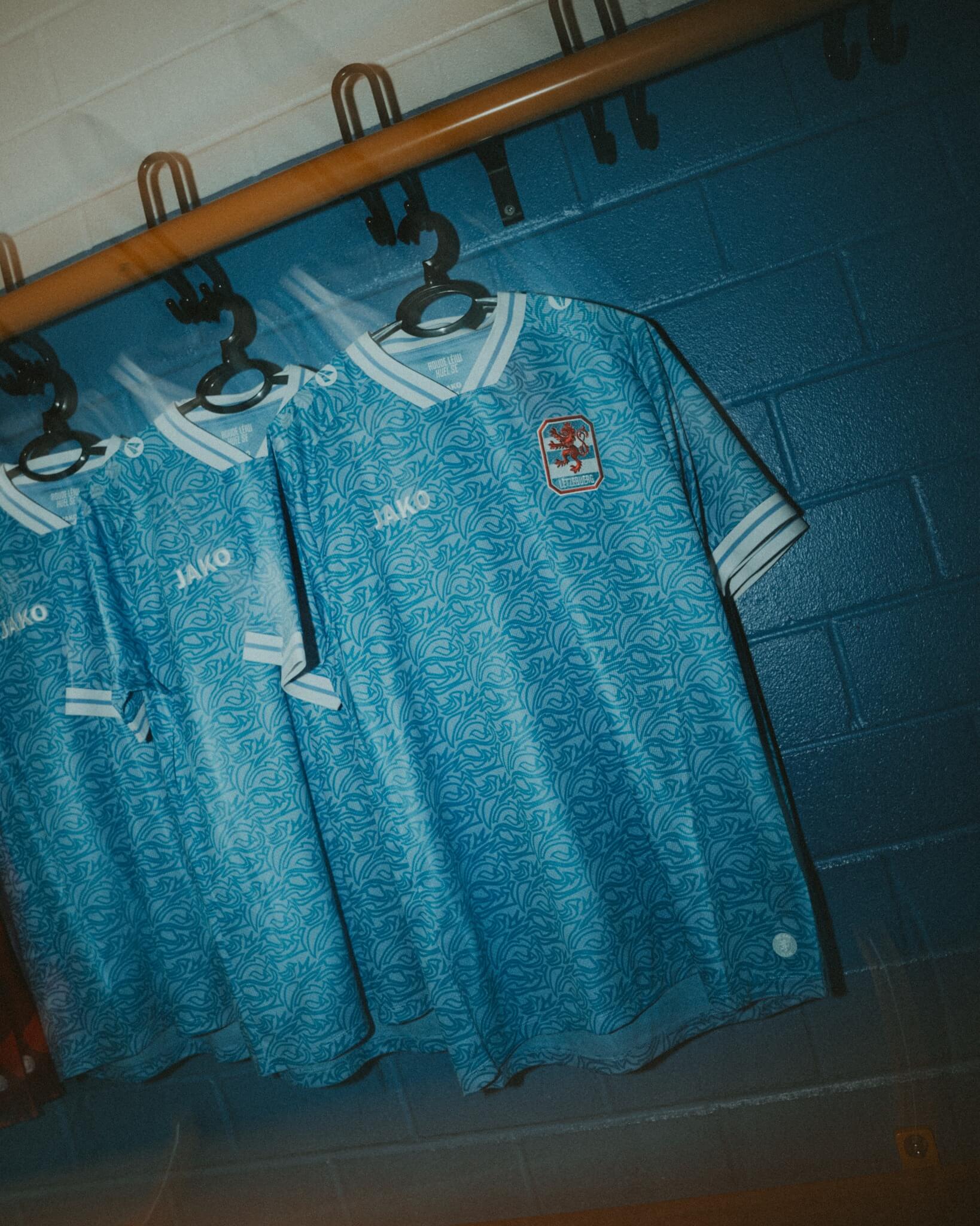Camisa reserva de Luxemburgo 2026-2027 Jako Antes x Depois