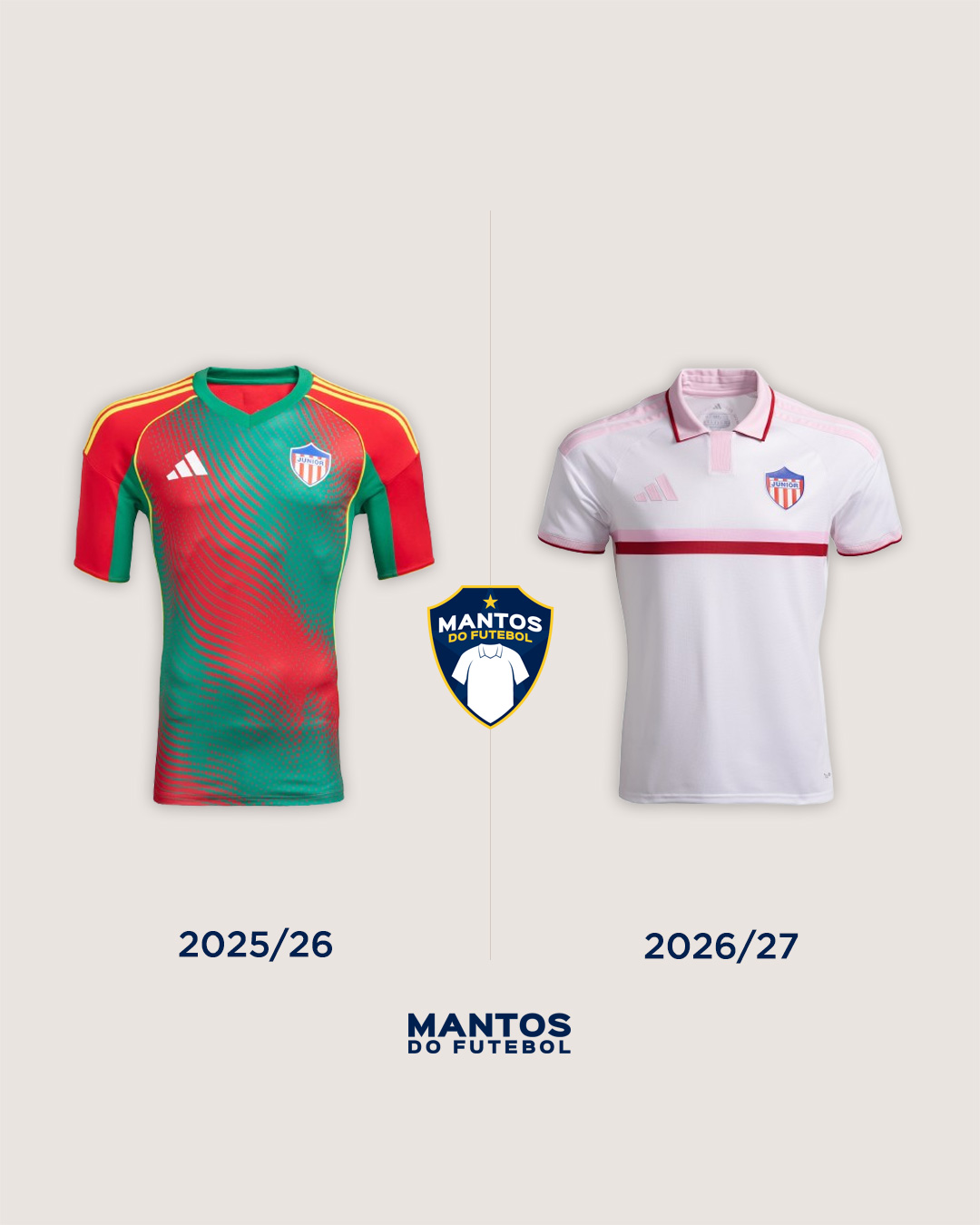 Terceira camisa do Junior Barranquilla 2026-2027 adidas Antes x Depois