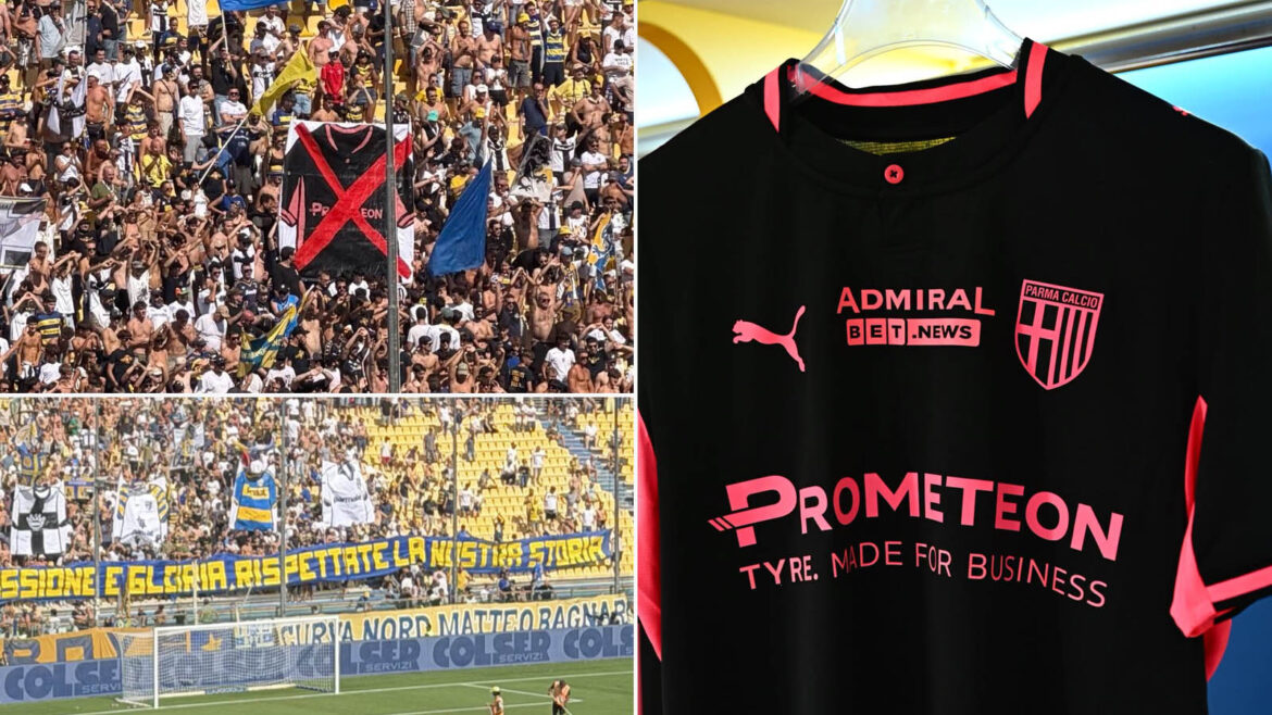 Torcida do Parma protesta terceira camisa 2026-2027