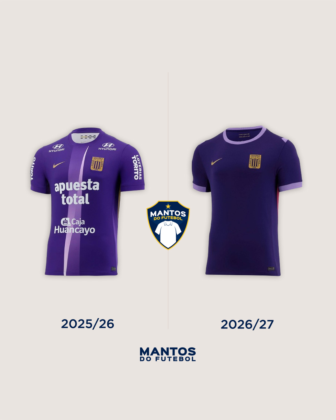 Terceira camisa do Alianza Lima 2026-2027 Nike Antes x Depois
