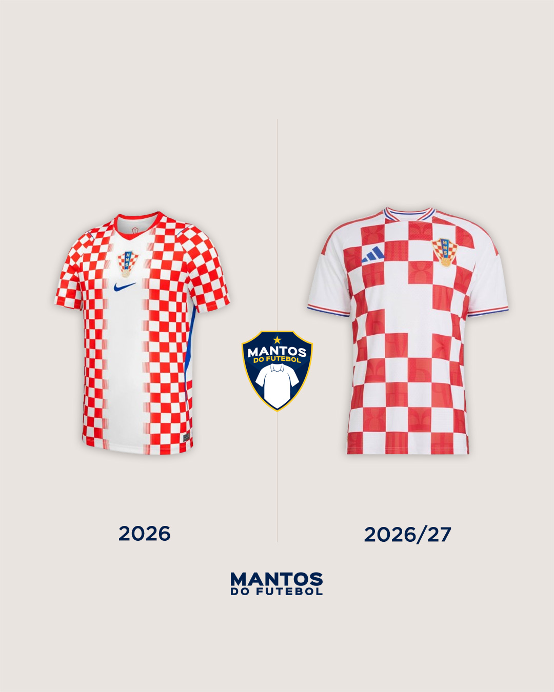 Camisas da Croácia 2026-2027 adidas Home Antes x Depois