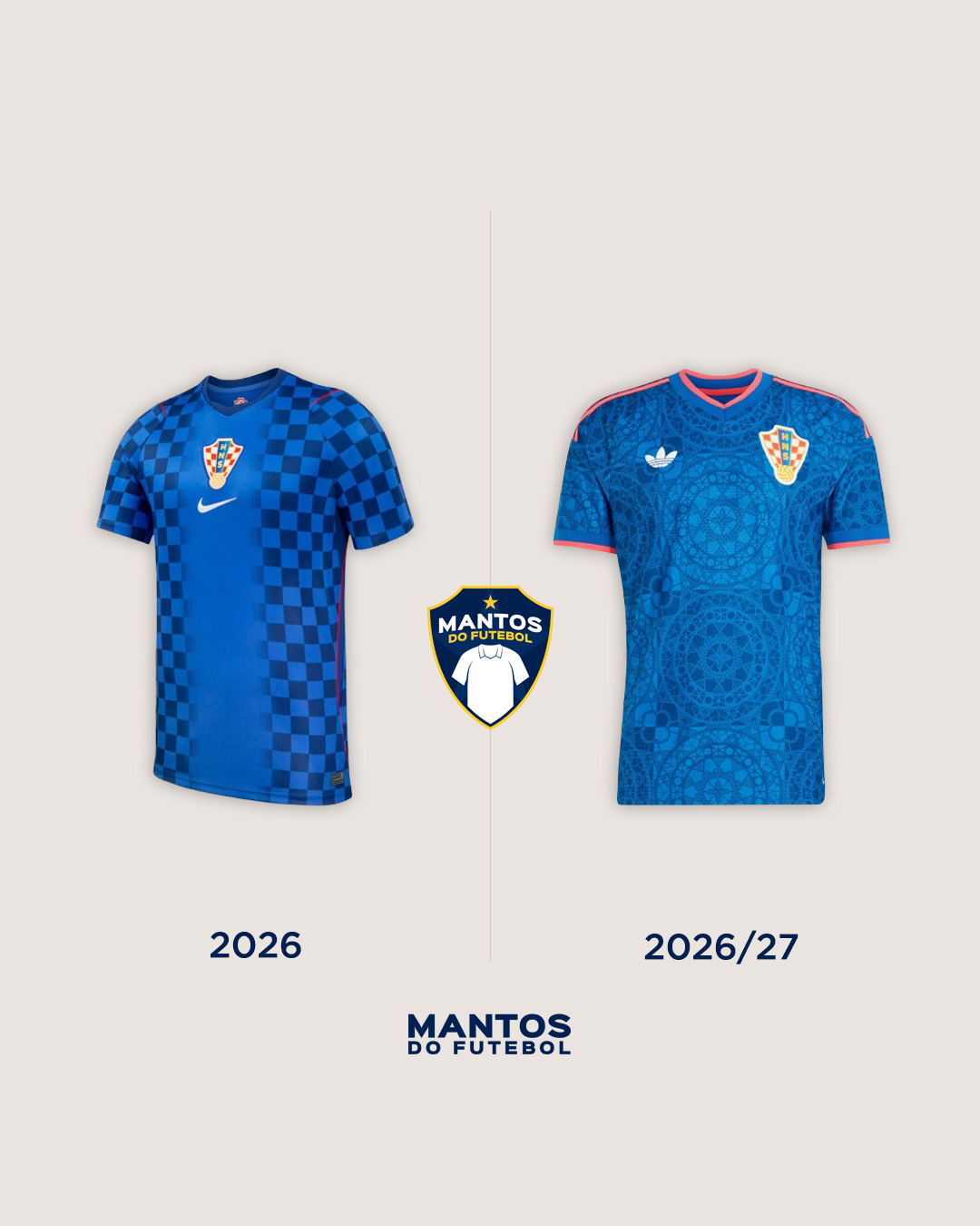 Camisas da Croácia 2026-2027 adidas Home Antes x Depois