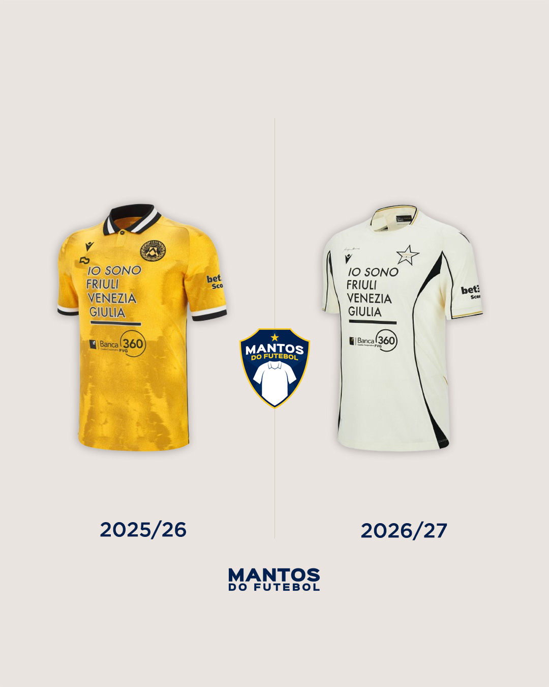 Terceira camisa da Udinese 2026-2027 Macron Antes x Depois