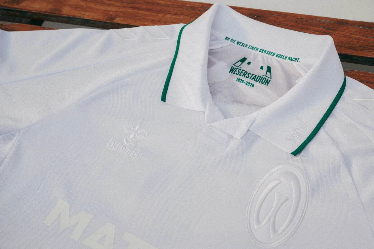 Camisa especial do Werder Bremen 100 anos do Weserstadion 2026 Hummel