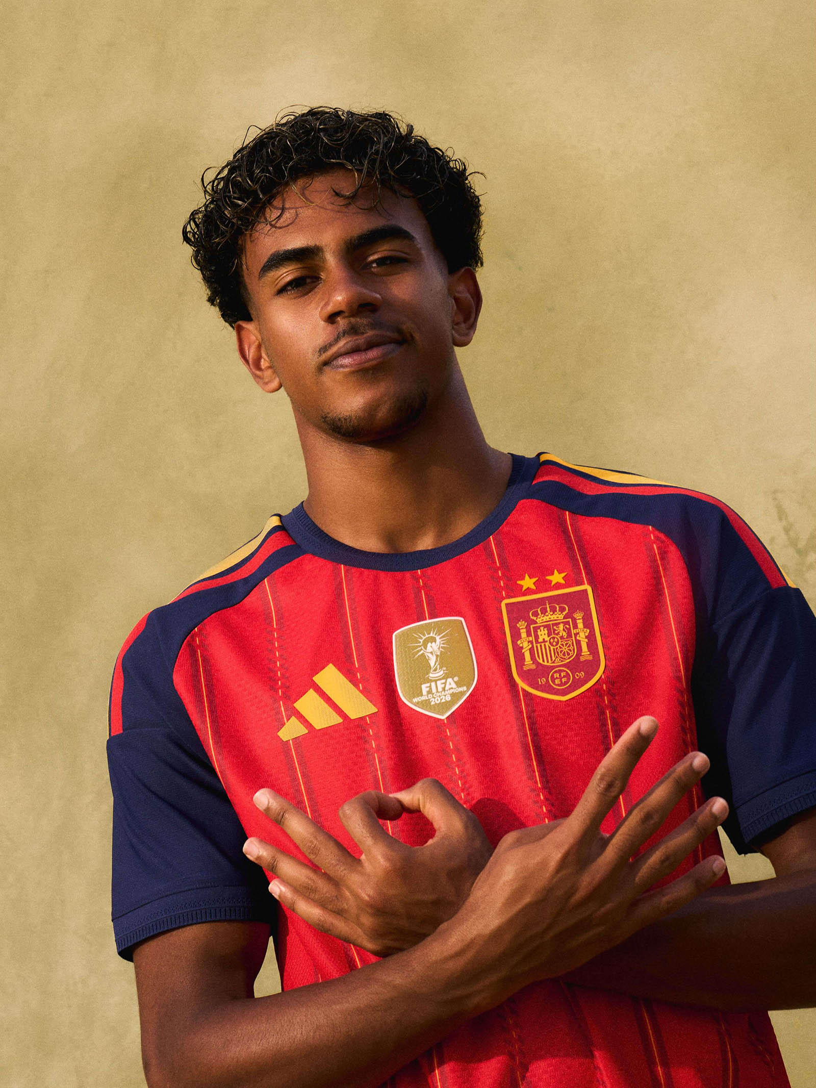Espanha camisa duas estrelas patch de campeão mundial 2026