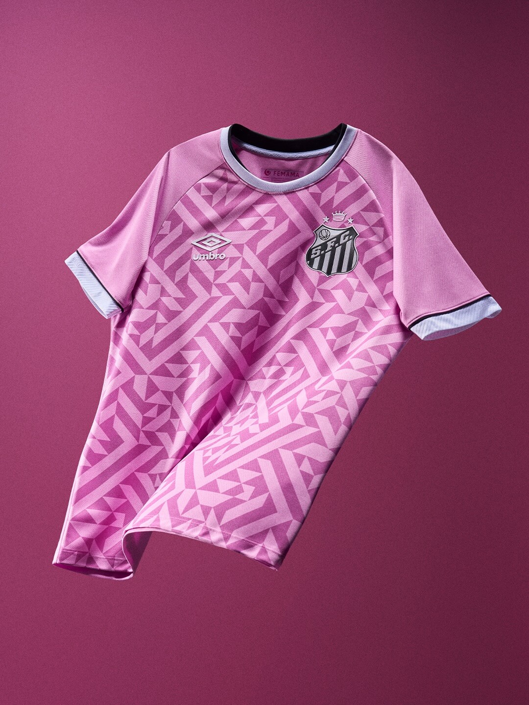 Camisa do Santos Outubro Rosa 2026 Umbro Femama