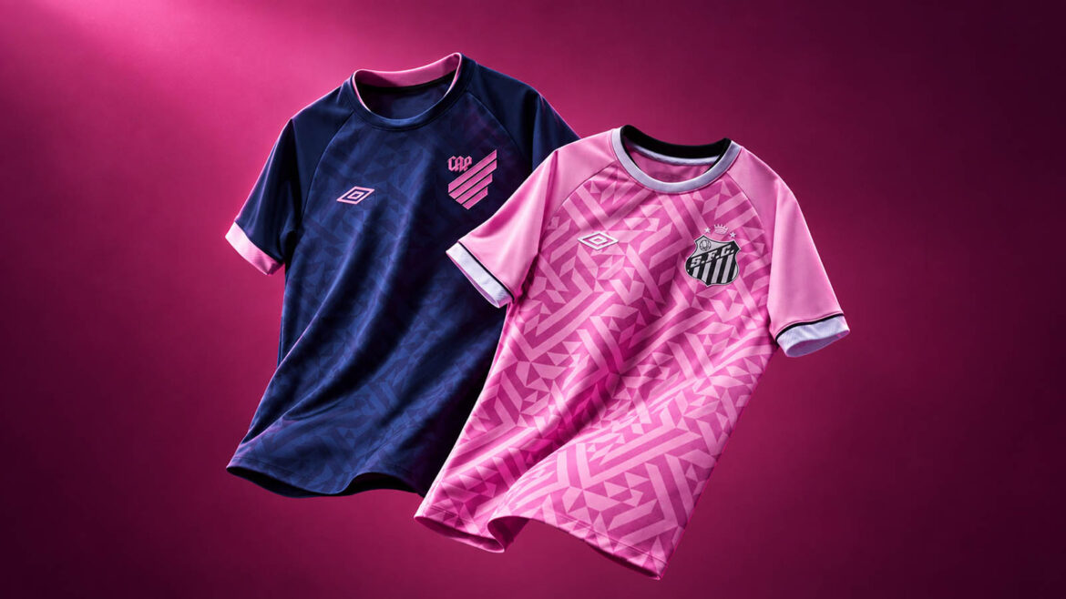 Camisas Outubro Rosa 2026 Umbro Femama Santos Athletico