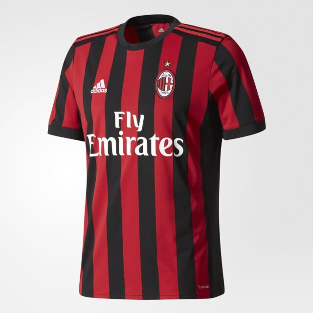 Camisa titular do AC Milan 2017-2018 adidas