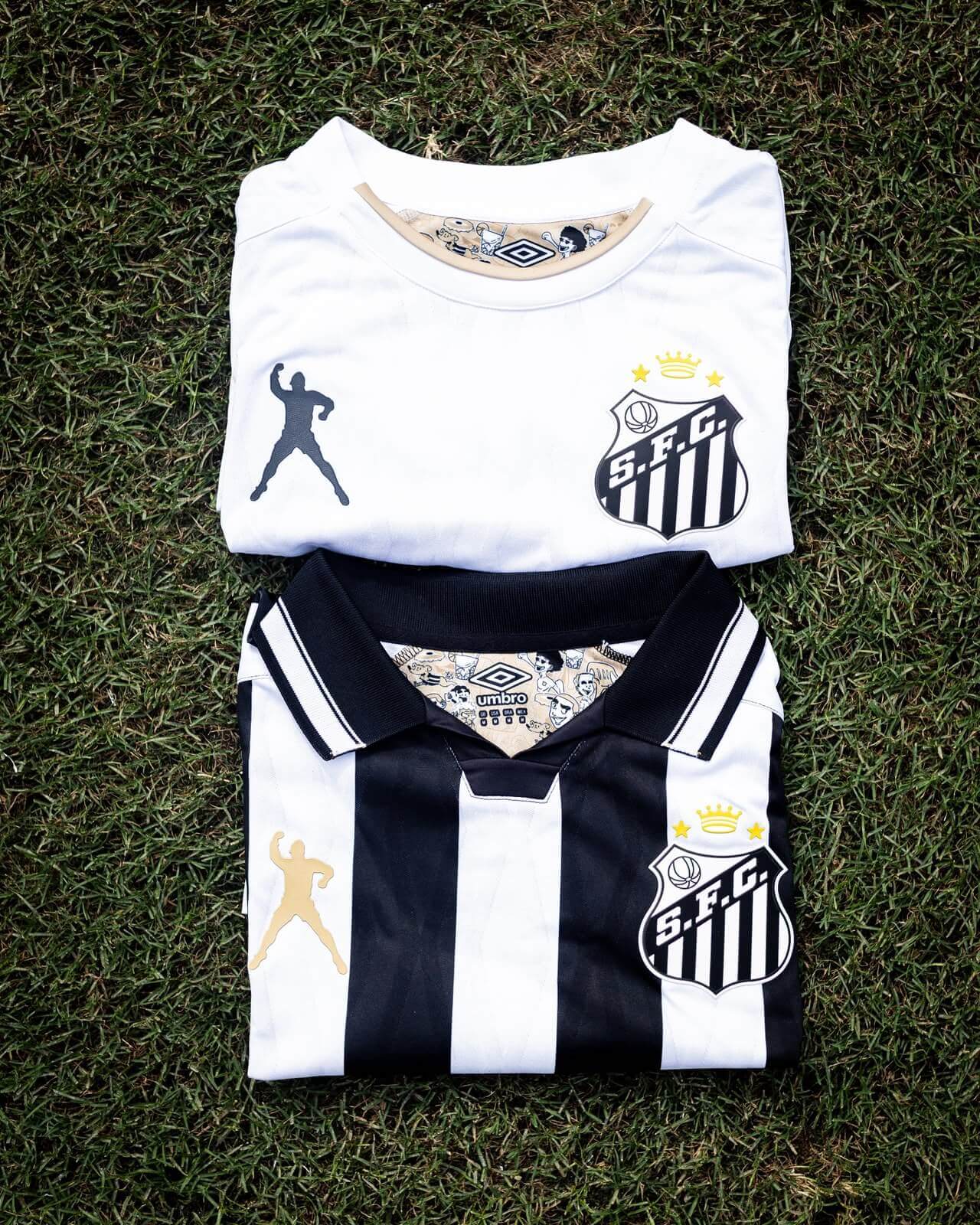 Camisas do Santos Umbro e Pelé Brand